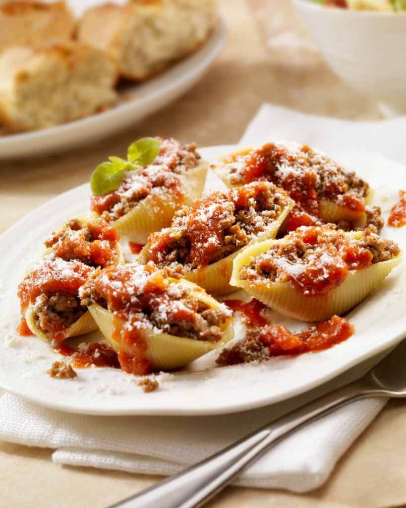 Vegetable and Three-Cheese Stuffed Shells